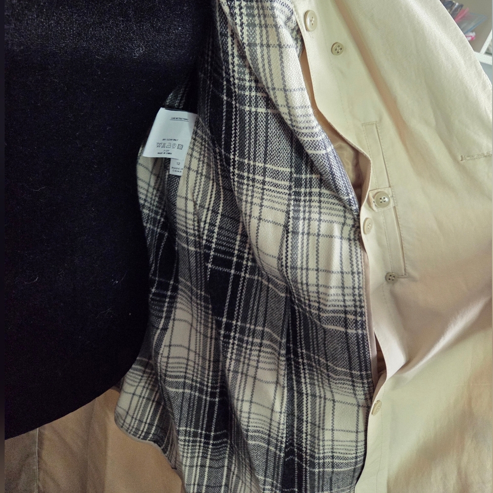 Donatella Double Breasted Beige Trench Coat Womens Size 12 - Picture 9 of 16